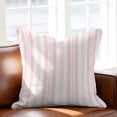 thumbnail image 2 of Throw Pillow Covers, Pink Striped 16x16 Pillow Covers for Couch/Sofa/Bed, Modern Farmhouse Geometric Thine Stripes Decorative Square Linen Cushion Pillowcase for Home Decor, 2 of 9
