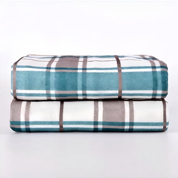HIBIBUD Soft Flannel Heated Blanket USB Electric Blanket,Plaid Heating Blankets High Temperature Power-Off Protection Electric Heated Throw Blankets Heat Lap Blanket for Travel