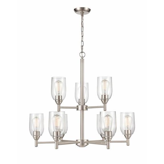 4999-BN Millennium Lighting Arlett - 9 Light Chandelier-27.75 Inches Tall and 30 Inches Wide-Brushed Nickel Finish -Traditional Installation
