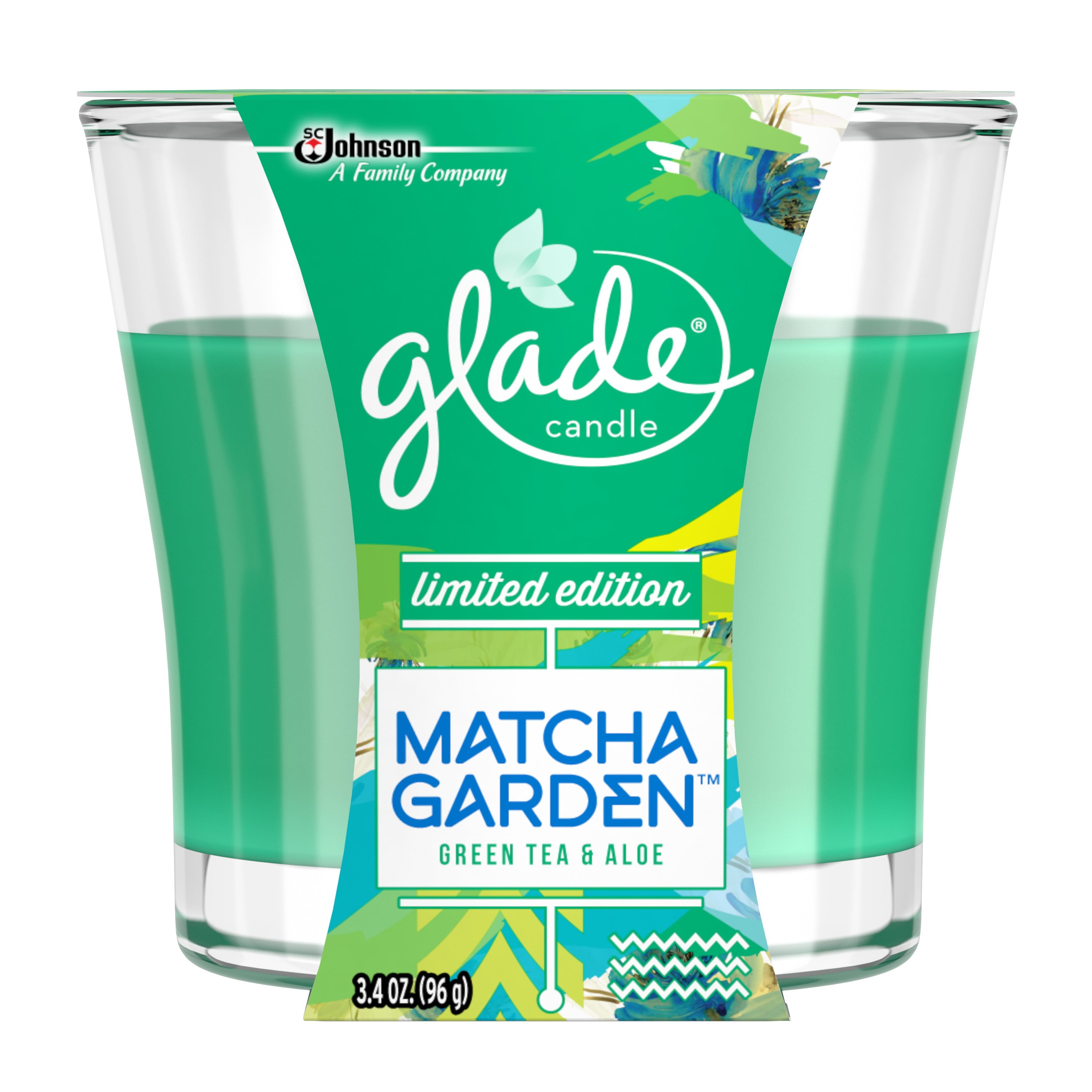 Glade Candle, Green Tea & Aloe, 3.4 oz.