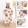 thumbnail image 3 of FORMRS Wearable Blanket Hoodie with Sleeves for Kids Cozy Flannel Sweatshirt, Gray Autumn Leaves, 3 of 7