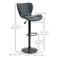thumbnail image 3 of HOMCOM Tabourets de Bar Ensemble de 2 Chaises de Bar Pivotantes à Hauteur Réglable en Cuir PU, 3 of 10