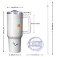 thumbnail image 2 of 40oz Tumbler with Handle and Straw, Vacuum Insulated Stainless Steel Travel Mug, Fits Car Cup Holder, Daisy Floral Print, 2 of 6