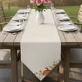 thumbnail image 6 of Fall Thanksgiving Table Runner Linen Burlap Table Runner 72 Inches Long Pumpkins Florals Minimalist Beige Dresser Scarves for Kitchen Island Coffee Dining Room Party Wedding Holiday Decor 13"x72", 6 of 8