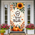 thumbnail image 4 of Inspirational Message Autumn Banner Decorative Sunflower Fall Leaves Pumpkin for Thanksgiving Home Decor Event, 4 of 9