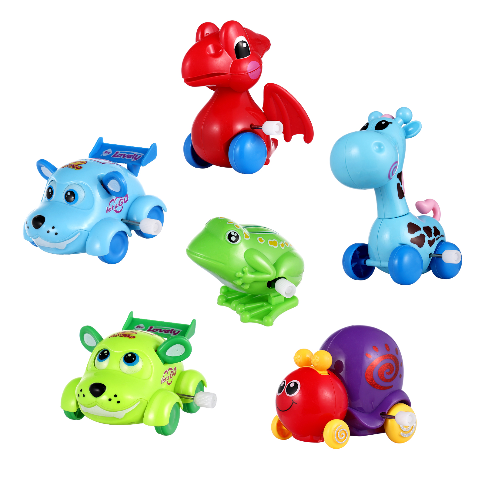 9pcs Animal Shape Kid Toys Educational Clockwork Toys Children Wind Up Playthings (Random Color and Style), Kids Unisex, Size: Small