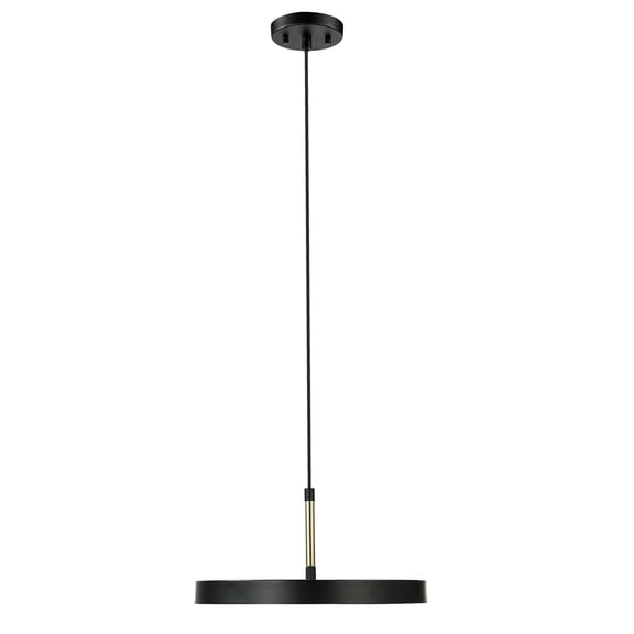 Novogratz x Globe Oliver Matte Black and Brushed Brass Integrated LED Pendant Light, 60766