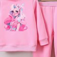 thumbnail image 4 of Zuwimk 2 Pcs Boys Girls Clothes Sweatsuit Set Color Blocked Hoodie Top and Jogger Pants for Kids Fall Winter Spring Outfits(Light Pink,2-3 Years), 4 of 4