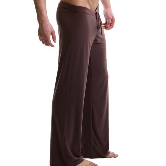 UDIYO Casual Men Solid Color Drawstring Homewear Yoga Pants Loose Pajama Trousers