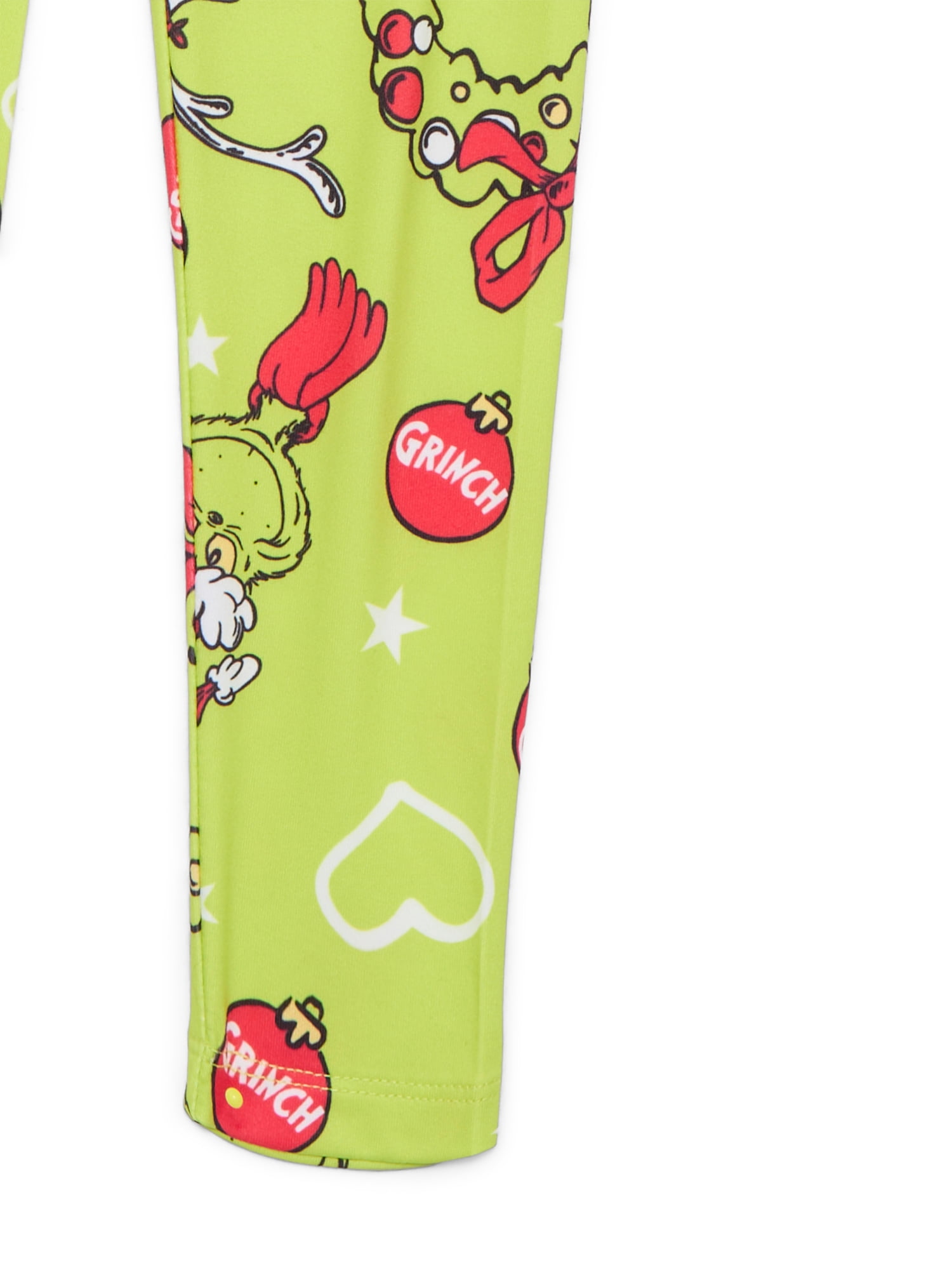 Dr. Seuss Grinch Girls' Christmas Print Leggings, Sizes XS-XL
