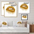thumbnail image 4 of Designart Woman Lips With Glitter Gold Sparkles FLOAT FRAME WALL ART, 4 of 4