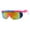 Pink Blue, variant on Half Rim Shield Sports Sunglasses Mirror Lens Pink Blue Paint Splash Print UV400