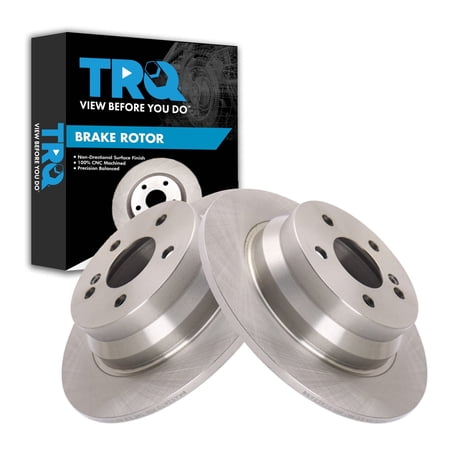 TRQ Rear Brake Rotor Set Solid Fits 2014-2016 Mercedes-Benz E250 2003-2009 E320 2006 E350 2003-2006 E500