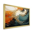 thumbnail image 2 of Designart "Golden Storm Blue and Gold Marble VI" Abstract Framed Wall Art Decor - Modern Blue Abstract Painting Entryway Framed Wall Art, 2 of 6