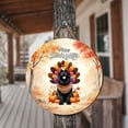 thumbnail image 3 of Happy Thanksgiving Newfoundland Turkey Costume Pumpkins Autumn Leaves Round Wood Sign Newfie Dog Lover Gifts Hanging Wall Home Decor - 130144, 3 of 5