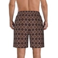thumbnail image 3 of Naloa Brown Gold Grid Men's Beach Shorts, Surfing shorts, Swim trunks, Quick Dry Swim Trunks for Surfing Beach Fun - Medium, 3 of 9