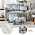 thumbnail image 6 of Blue Pumpkin Fall Outdoor Waterproof Pillow Covers, Thanksgiving Watercolor Eucalyptus Leaves Decorative Rectangle Throw Pillowcase Sofa Cushion Sham for Patio/Couch/Chair, 20"x12" 2 Pack, 6 of 8