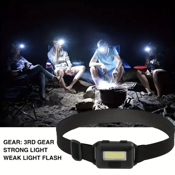 Portable Mini Headlamp, Cob Led Powerful Flashlight - Outdoors, Camping, Hiking
