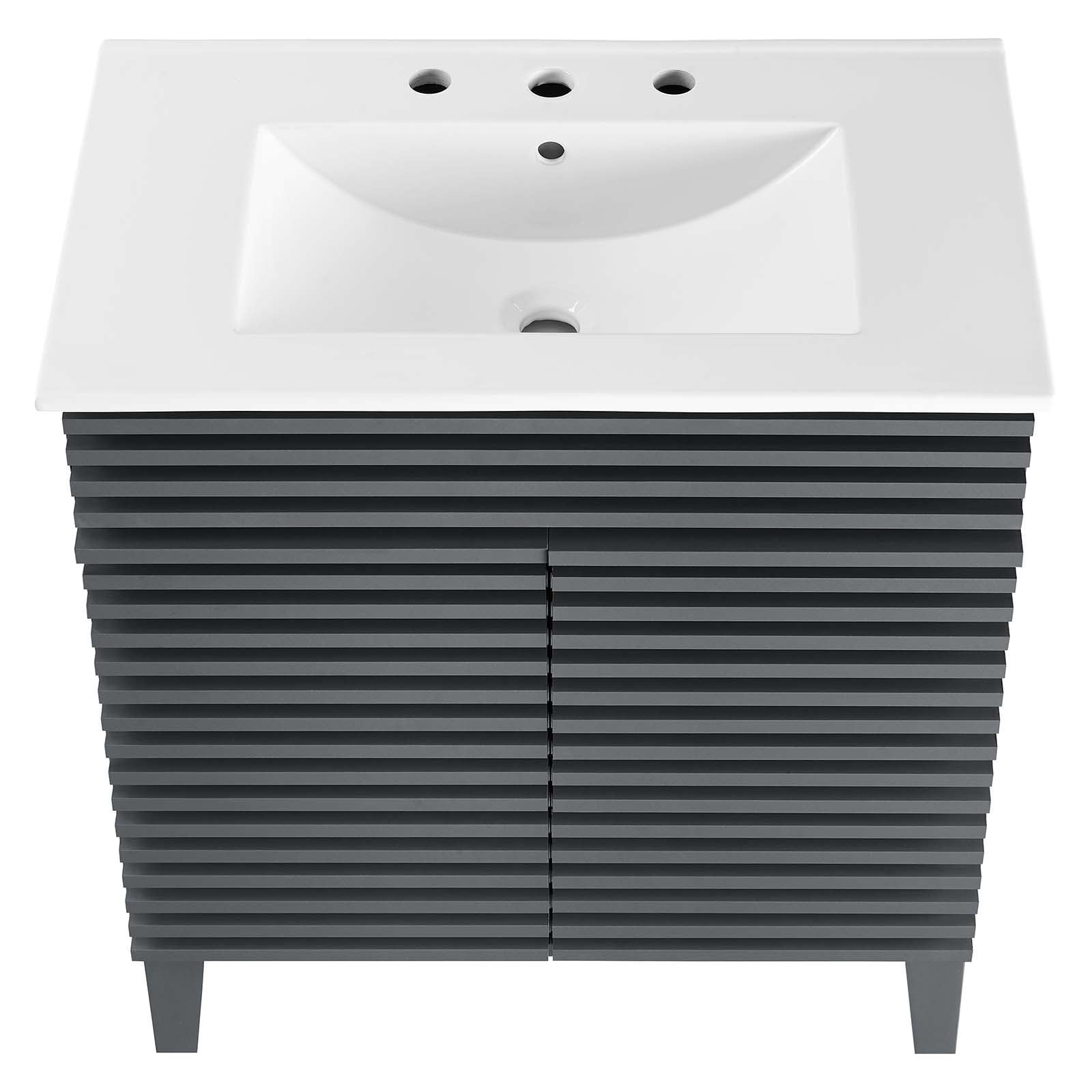 Render 30" Bathroom Vanity Cabinet-EEI-5422-CHA-WHI