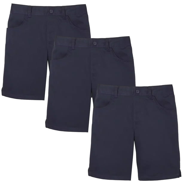 3Pack Girls School Uniform Super Stretch Bermuda Shorts