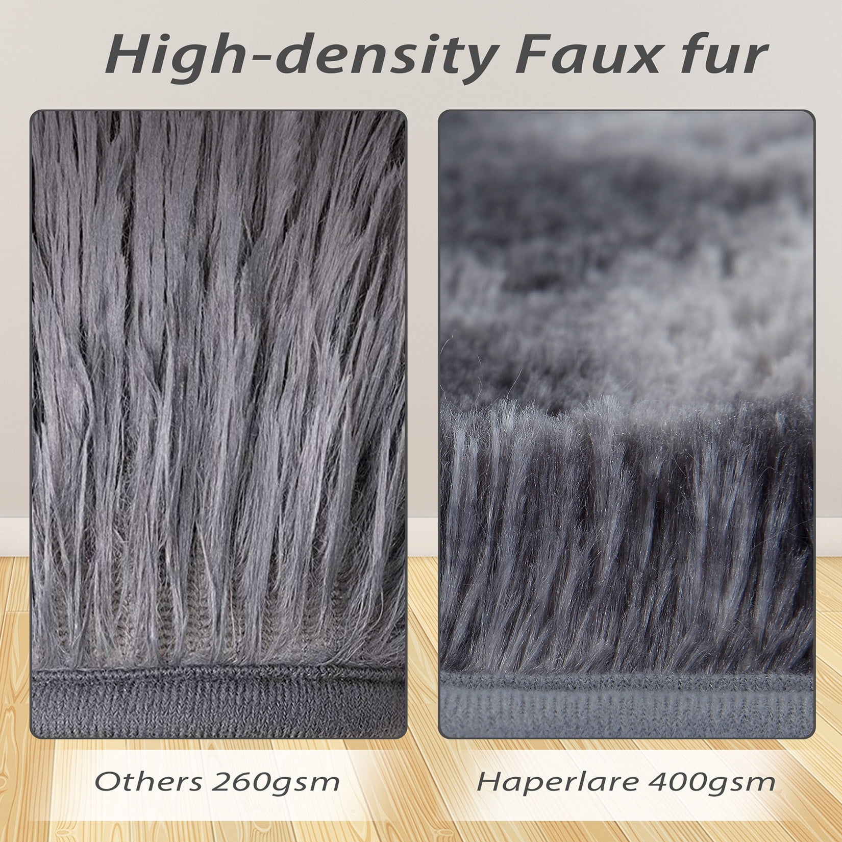 CAROMIO 10' x 13' Large Modern Shag Rugs for Living Room Fluffy Soft Area Rug Plush Carpet for Bedroom Indoor Luxury Fuzzy Rug, Dark Gray