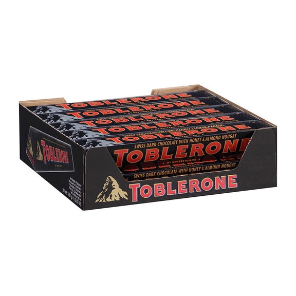 TOBLERONE MONDEL?Z INTERNATIONAL CHOCOLATE AMARGO CON MIEL Y ALMENDRA TIPO TURR?N 100 G