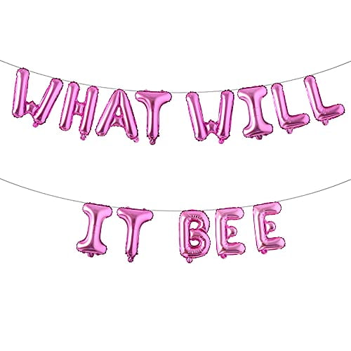 What Will It Bee Party Balloons What Will It Bee Banner Baby Shower Party Decoration for Gender Reveal Party Decoration What Will Be Shower Party Supplies (What Will IT BEE Rose Red)