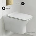 thumbnail image 2 of Carre Wall-Hung Toilet Bundle 0.8/1.6 GPF Dual Flush in Glossy White with Brass Flush Plate, 2 of 12