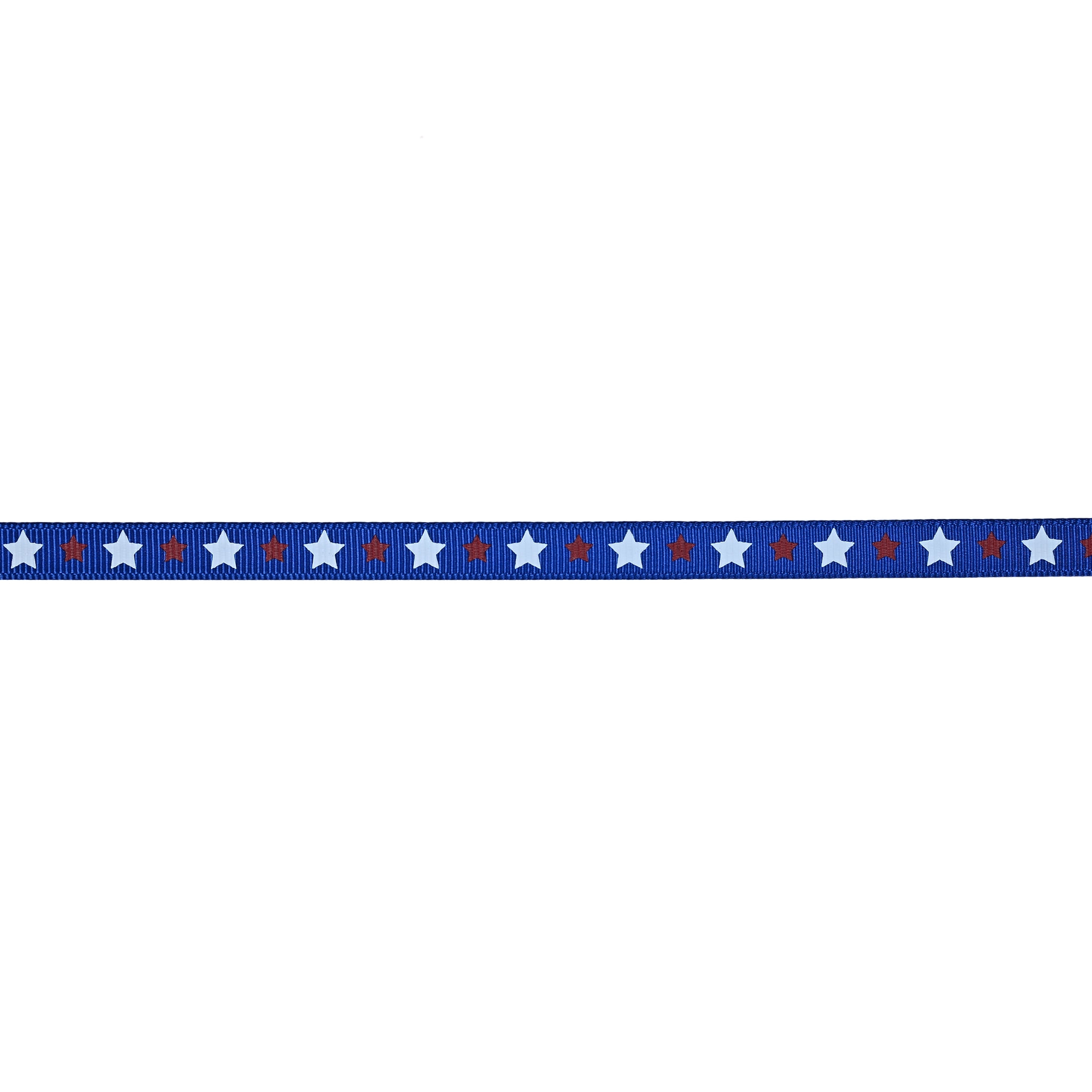 Gwen Studios 3/8" Red & White Stars on Blue Grosgrain Ribbon, 3 yards