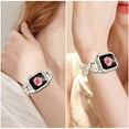 thumbnail image 6 of Dwitch Apple Watch Series SE/6/5/4 Band & Case,Bling Diamond Jewelry Metal Strap Band with 1 Pack Tempered Glass Screen Protector Cover Women Girl Bracelet Wristbands for iWatch 40mm,Starlight, 6 of 7
