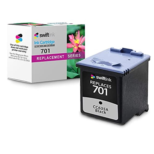 Cartucho de tinta Swift Ink Black CC635A (HP 701) para Hewlett Pa