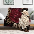 thumbnail image 5 of Elegant Burgundy Floral Blanket Vintage Gold Burgundy Flowers Leaves Throw Blanket 50"x60" Soft Cozy Microfiber Throw Blanket Couch Sofa Throw Blanket for Adults And Children, 5 of 6