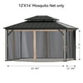 Gazebo Mosquito Netting Replacement Universal 4Panel Sidewalls 12' x