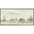 thumbnail image 2 of Aert Schouman 18x11 Gold Ornate Wood Frame and Double Matted Museum Art Print Titled - View of Dordrecht with the Rietdijkspoort and Windmills (1744), 2 of 4