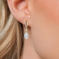 thumbnail image 3 of Gem Stone King 925 Silver and 10K Yellow Gold White Moissanite and White Lab Grown Diamond Drop Dangle Earrings for Women | 2.66 Cttw | Pear Shape 9X6MM, 3 of 6