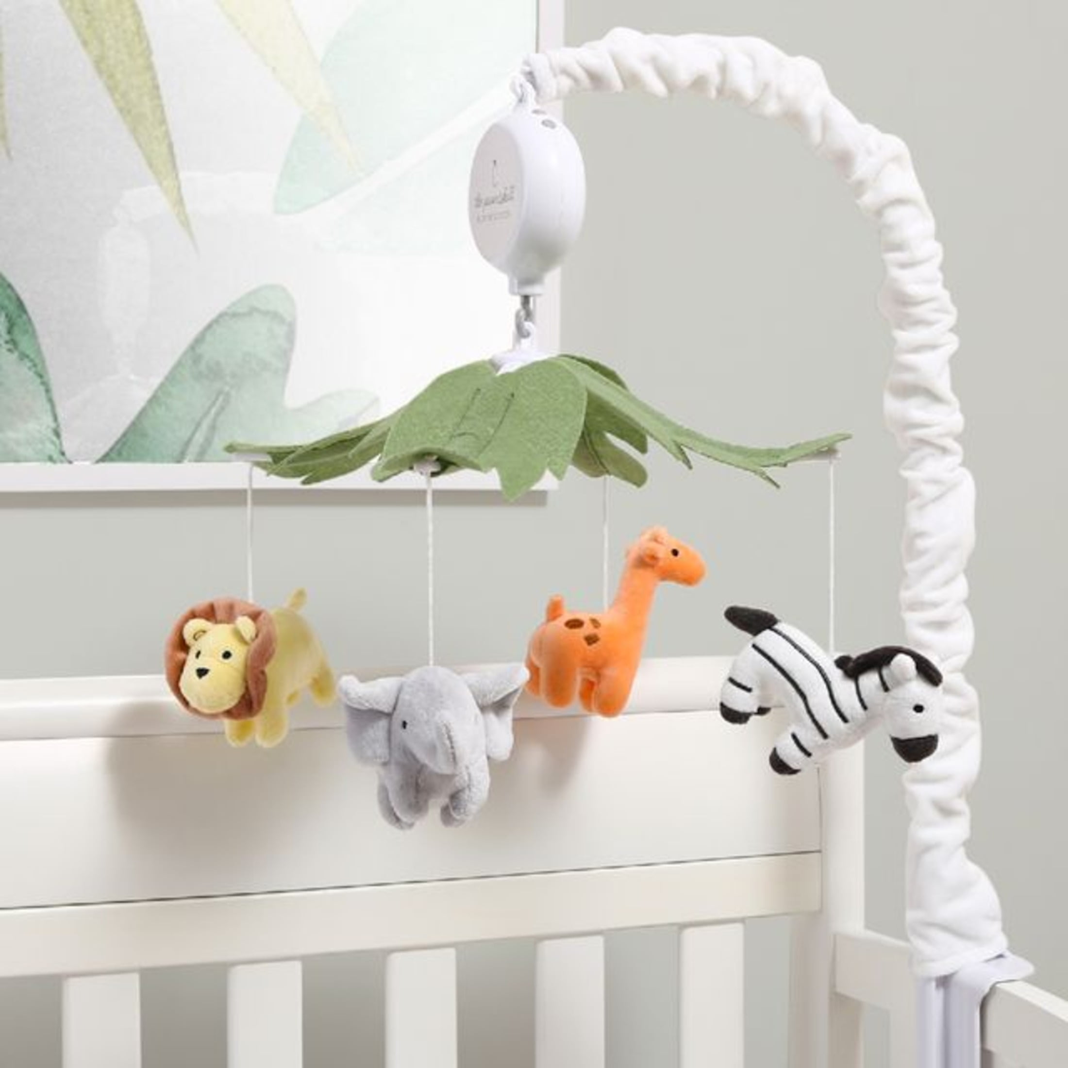 The Peanutshell Safari Animals Musical Crib Mobile for Baby Boys & Girls