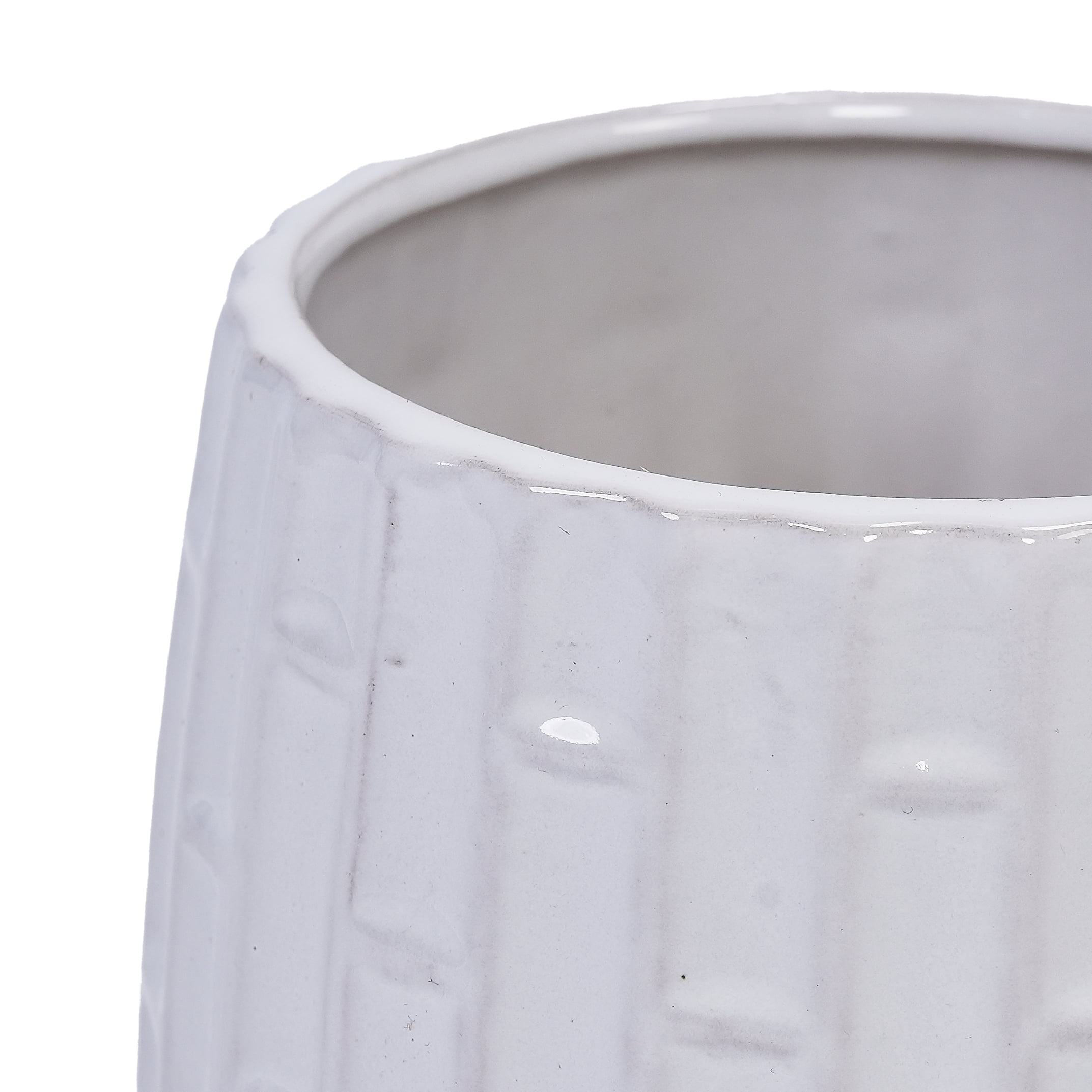 MAYEERTY 2 Pack Ceramic Plant Pots, 7" Planter for Indoor Outdoor Patio, Garden, White
