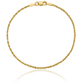 thumbnail image 2 of 10K Solid Yellow Gold 1.5mm Extra Light Rope Chain Bracelet, 2 of 5