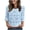 c01Blue, variant on Women Blouses Dressy Casual Short Sleeve Crew Neck Tops Flower Lace Crochet Spring Summer Shirts Beach Vacation Clothes Green L