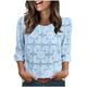 thumbnail image 2 of Craaazy Women's Relaxed Fit Crew Neck Blouse, Solid Color 3/4 Sleeve Lace Eyelet Top, Loose Comfy Floral Lace Casual Tee for Spring & Summer Gifts, 2 of 7
