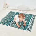 thumbnail image 2 of Teal Geometric Boho Pattern Blanket,Comfortable Soft Flannel Throw Blanket,All Season,Warm Lightweight Blankets for Sofa Bed Couch Living Room Chair,30"x40", 2 of 4