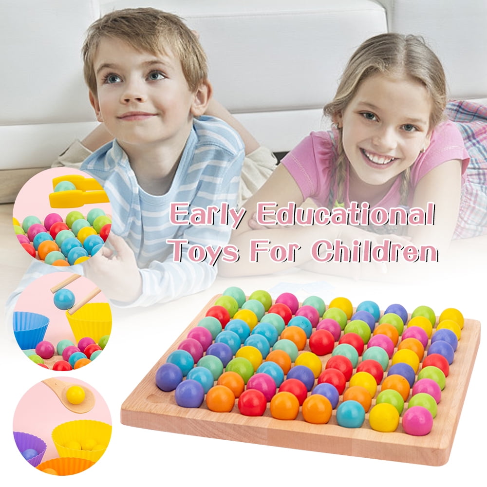 Hands Brain Training Clip Beads Puzzle Board Math Game Early Educational Toy 
