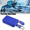 thumbnail image 3 of Unique Bargains Car Key Case Faux Leather Zipper Multifunctional Car Fob Key Case for Auto Remote Key Dark Blue, 3 of 7