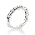 thumbnail image 2 of Ladies Thin Round Diamond Wedding Band 14k Flat Bottom Rings (White Gold Size 7.5), 2 of 3
