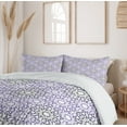 thumbnail image 6 of Ambesonne Abstract Duvet Cover Sets, Floral Themed Line Art, 2-Queen, White and Violet, 6 of 7