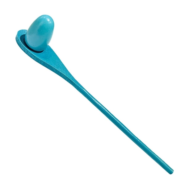 Ounissouiy Soporte de bola de cuchara de madera ABS para entrenamiento de equilibrio de niños equipo de entrenamiento inteligente de cuerpo de Juegos de césped Azul