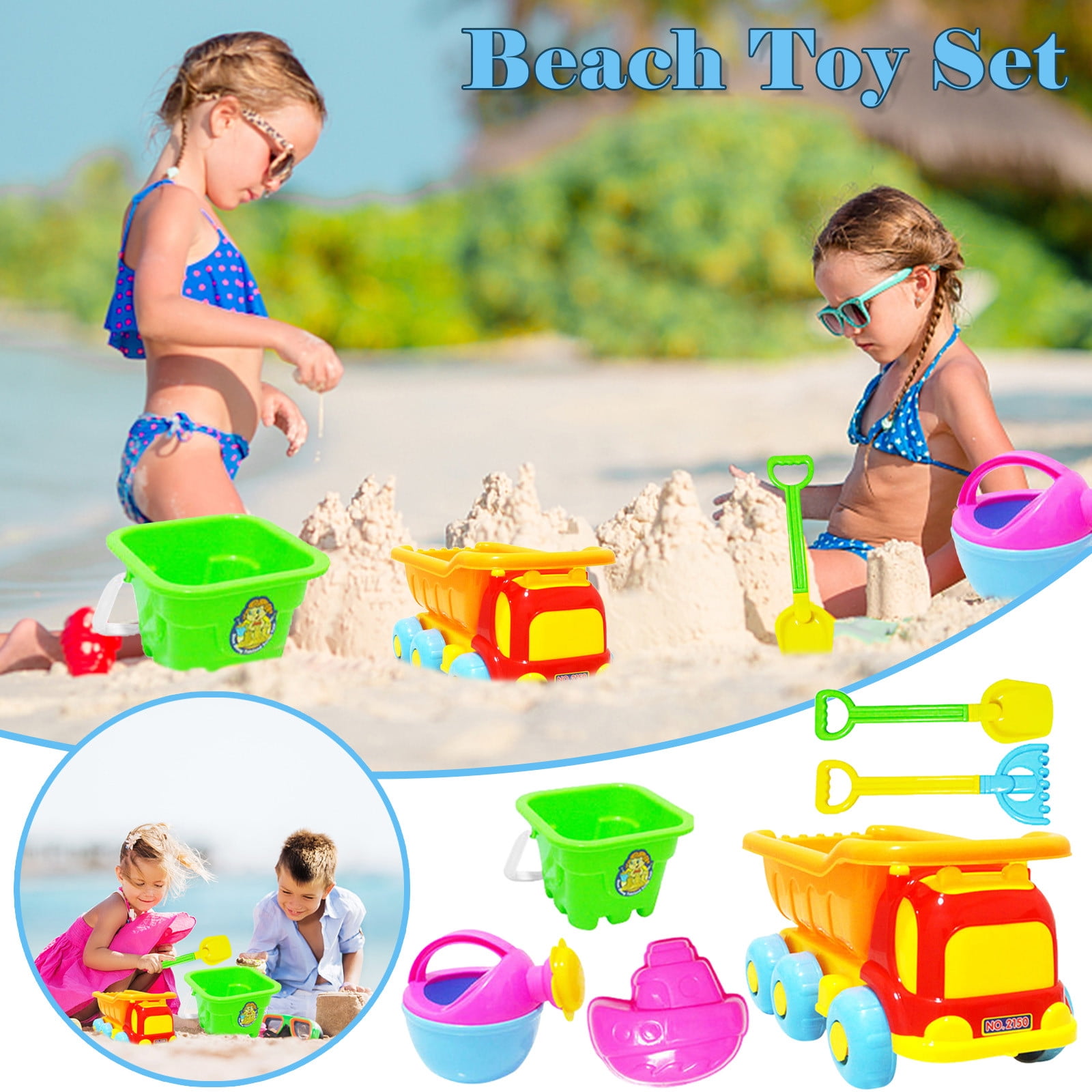 Beach Sand Tools Toys Bucket Set For Toddler Kids Children Outdoor Toy-OL 