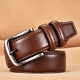 thumbnail image 2 of Audhol belt men Leather Belts For Men With Alloy Buckle Womens Belt For Casual & Dress Nylon Belts for Men Brown2 M, 2 of 5