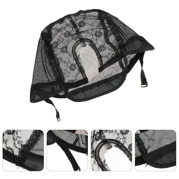 Worgeous U Shape Lace Wig Caps For Making Wigs And Hair Weaving Stretch Adjustable Wig For Making Wig (Black)