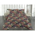 thumbnail image 2 of Ambesonne Floral Quilted Coverlet 2 Pcs, Tulip Flowers Summer Concept, Twin Size, Olive Green and Multicolor, 2 of 4